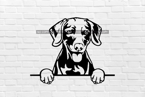 braque de weimar dog wall decoration Art lovely breed puppy mascot small toy miniature home art decor cave animal 2d sign 3d print model - Mito3D