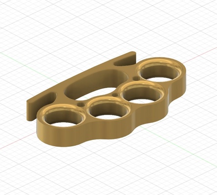 brass knuckles fashion knuckle duster hand to combat fight 3d print model - Mito3D