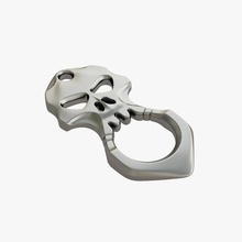 brass knuckles skull tool knuckle-duster self-defence defense protection security kick attack weapon arms cranium brainpan keychain death head 3d print model - Mito3D