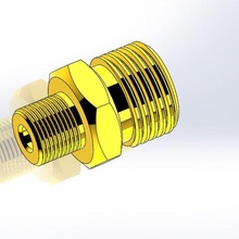 brass union tool render modeling 3d design 3d print model - Mito3D