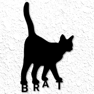 palo golf gato pared Arte gatos gatito decoración 2d personalidad firmar amante dibujos animados 2dart negro gracioso 3d print model - Mito3D