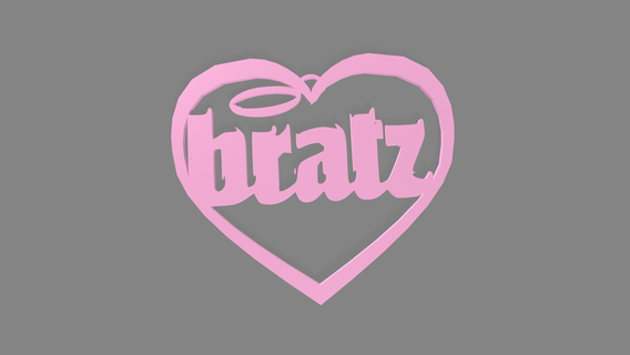 bratz earring heart 3d print model bratz earring heart logo film y2k fashion  3d print model - Mito3D