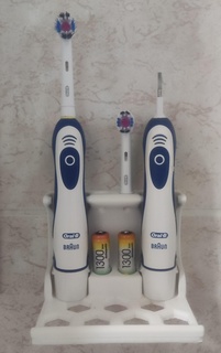 braun oral-b wall mounted stand oral toothbrush smooth practical aa alcaline battery 3d print model - Mito3D