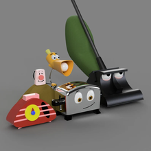coraggioso tostapane impostato gruppo cartone animato spazi vuoti coperta Kerby vuoto Radio contento giocattolo arte vero facile Stampa 3d print model - Mito3D