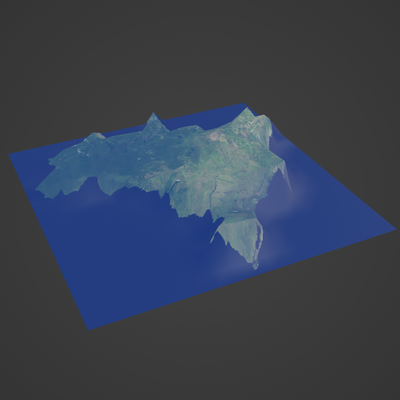 brasilien karte geografisch terrain welt erde stadt dorf topographie kartographie berg insel landschaft satellit atlas nation land global 3d print model - Mito3D