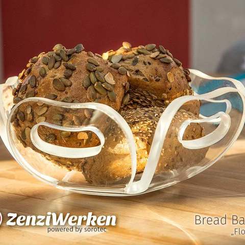 bread basket flower cnc laser home kitchen dining zenziwerken sorotec basicline pmma plexiglass fruit bowl acrylic glass 3D print model - Mito3D