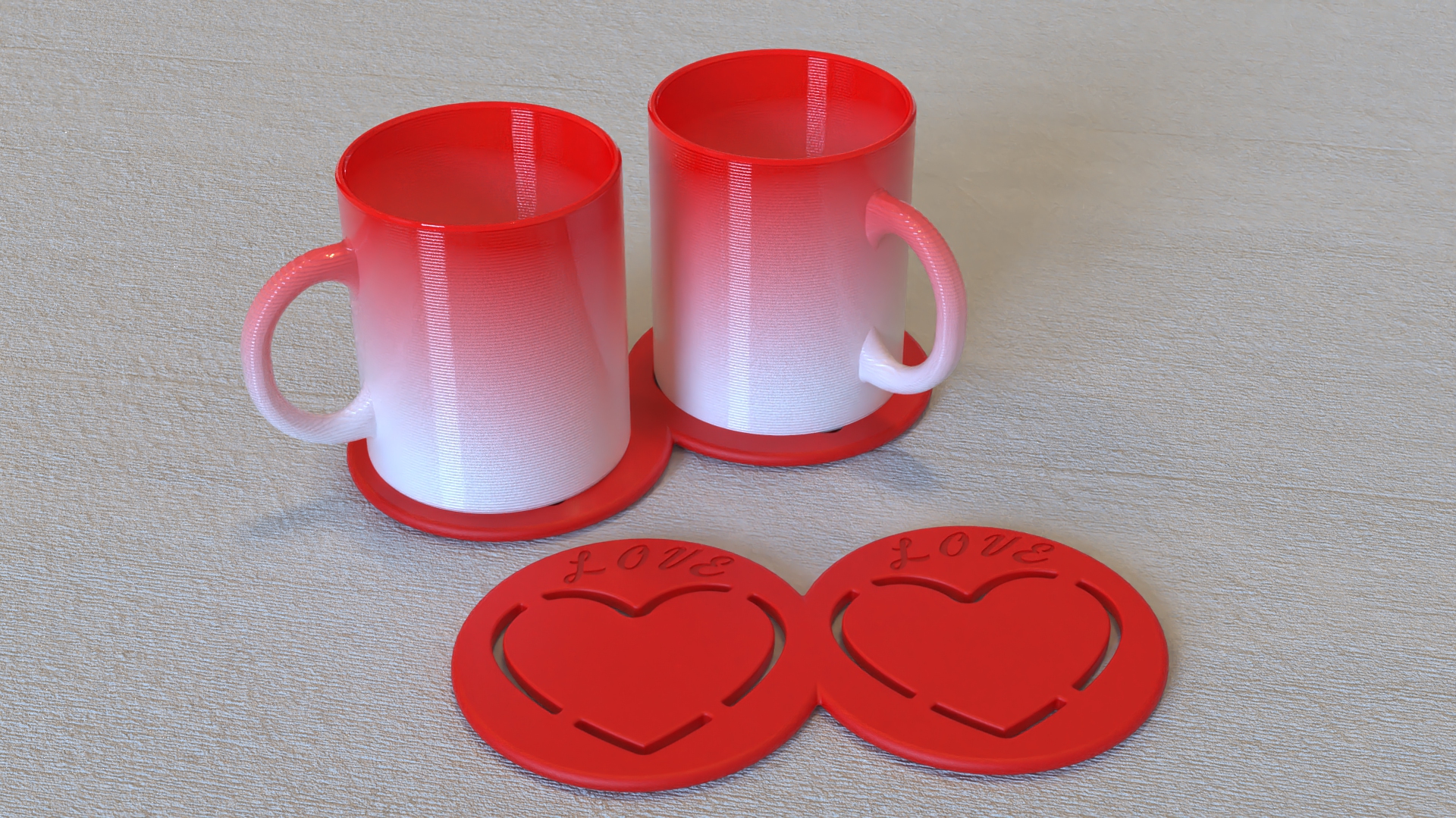 breakfast set lovers - 3D print model - Mito3D