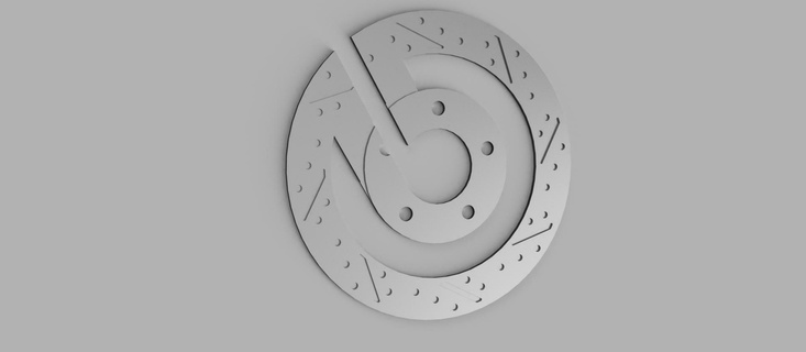 brembo rotor wall decoration cross drilled garage 3d print model - Mito3D