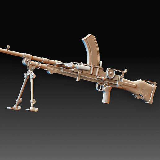 bren machinegun gadget weapons art high poly toy 3D print model - Mito3D
