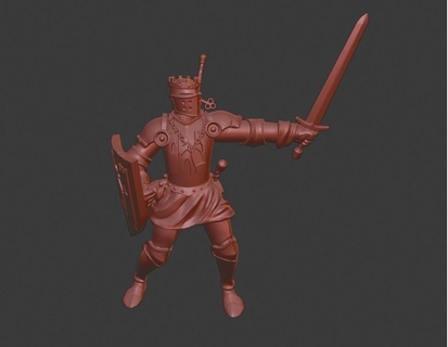 bretonnian knight 32mm presup dnd miniature fantasy warhammer 3d printing 3d print model - Mito3D