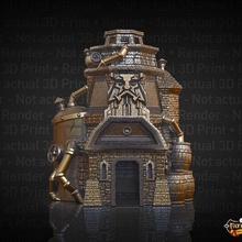 Brauerei Würfel Turm Unterstützung frei Zwerg Architektur Gebäude Rollenspiel support free no supports rollen Dicetower dice tower Schicksalsende fates end dnd role playing game roll path finder Tischplatte tabletop games 3d print model - Mito3D