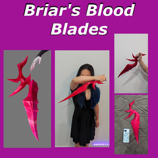 briar blood blades cosplay league legends shackle rune runes pillory brair blade knife 3d print model - Mito3D