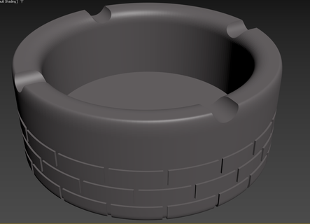 brick ashtray tray concrete 3d print model - Mito3D