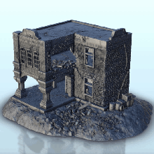 brick building ruins 21 - flames war bolt action desertic modern warhammer architecture ww2 house thumbnails scenery wargame figures game land games accessories 3d print model - Mito3D