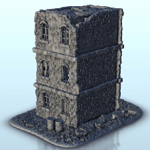 brick building ruins 25 - flames war bolt action desertic modern warhammer architecture ww2 house thumbnails scenery wargame figures game land games accessories 3d print model - Mito3D