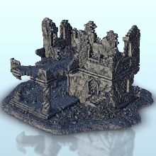 brick destroyed reception hall 7 - arabian flames war bolt action desertic modern warhammer architecture ww2 thumbnails building scenery wargame figures game land games accessories 3d print model - Mito3D