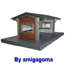 Ziegel-dock shelter Spiel dock shelters Zug Landschaft ho quay mock-up 3d print model - Mito3D