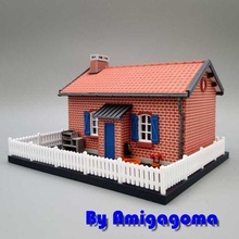 brick gate house model level crossing barrier guard ho decor train playground 3d print model - Mito3D