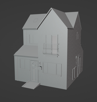 brick house stl file digital detailed model visualization 3d print model - Mito3D