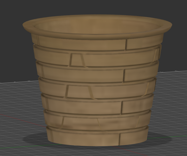 brick pot flowerpot fusion design 3d print model - Mito3D