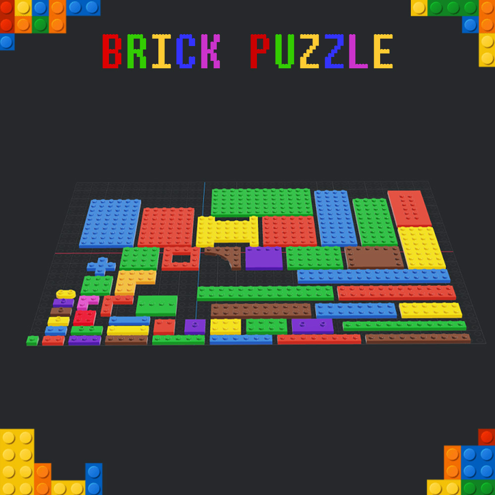 brick puzzle - plates block toys kids building blocks construction creative educational 3D print model - Mito3D