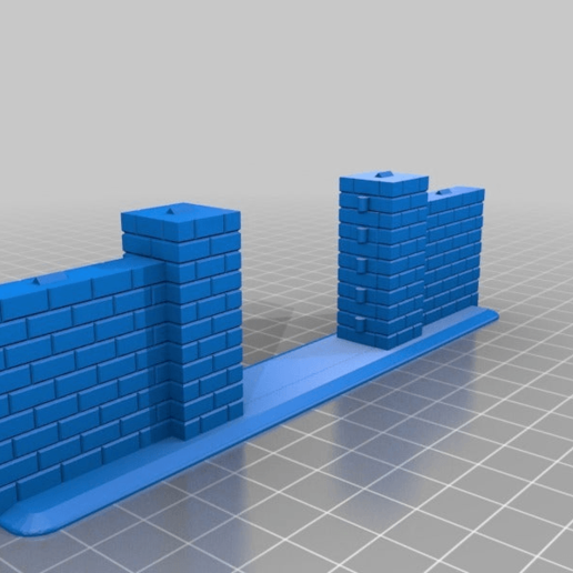 parede de tijolos portão ferro jogo brinquedo acessórios 3D print model - Mito3D