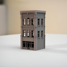 tuğla duvar neoklasik bina mimari demiryolu oyuncak diyorama Sanat ho ölçek 3d print model - Mito3D