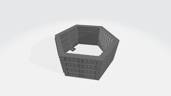bricks display shelf octagon Home wallmount 3d print model - Mito3D