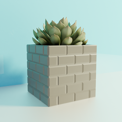 tijolos videogame inspirado plantador panela decoração videogames arte tabela escritório jardim plantas fácil stl plantadores vaso planta mario 3d print model - Mito3D