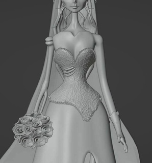 bride's corpse - emily bride woman tim burton girl cute kawaii movie character art miuhpro 3d print model - Mito3D