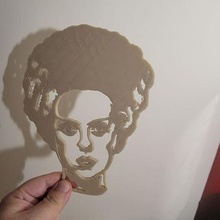sposa Frankenstein 2d parete arte orrore 3d print model - Mito3D