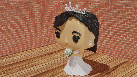 bride funko 2 Art pla print wife marriage 3D print model - Mito3D