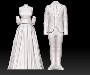 sposa sposo candela muffa matrimonio nozze 3d print model - Mito3D