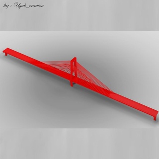 bridge center pole structure design konstruction art building 3d print model - Mito3D