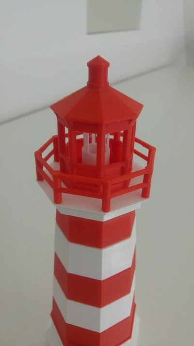 brier island lighthouse - enforced & splitted by color building buildings leuchtturm structures achitecture house 3d print model - Mito3D