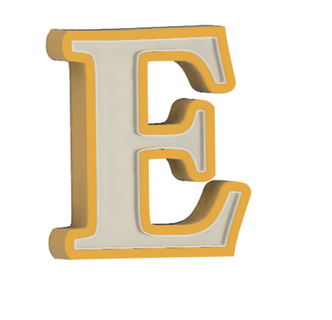 bright letter e deco mode lamp led decoration name initial personalized diy 3d print model - Mito3D