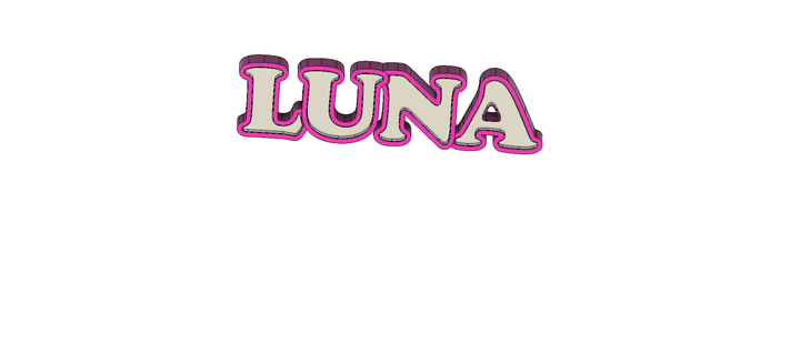 bright name luna 3d print model - Mito3D