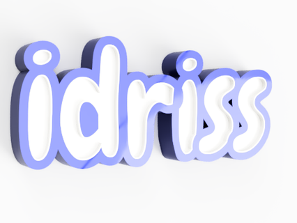 parlak isimler İdris dekorasyon ilk isim Lamba 3d print model - Mito3D