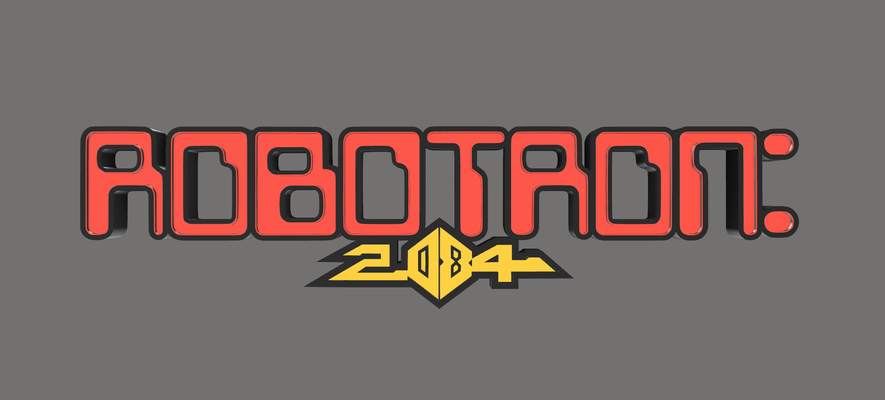 bright robotron logo art lamp nightlight leds sign 3d print model - Mito3D