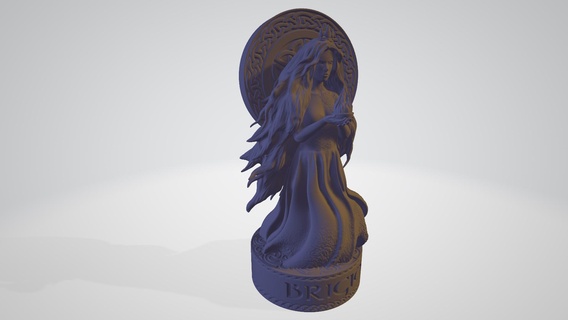 brigado brigit brigue deusa stl v2 brigado brigit brigue deusa estátua irlandês stl 3d modelo 3d print model - Mito3D