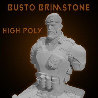 brimstone bust high poly valorant riot agents busts bustos 3d print model - Mito3D