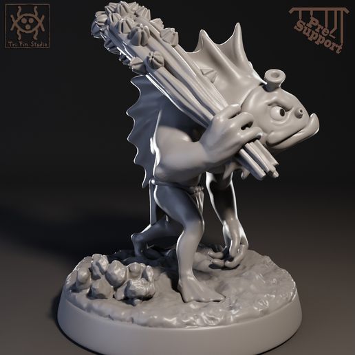 salmuera caminante haz Ejército criatura fantasía pez monstruo Oceano juego rol mar miniatura mesa calabozos Dragones cthulhu pescador tritón banda guerra profundo deepkin pescadores gulpereel calamar rape saltamontes concha 3D print model - Mito3D