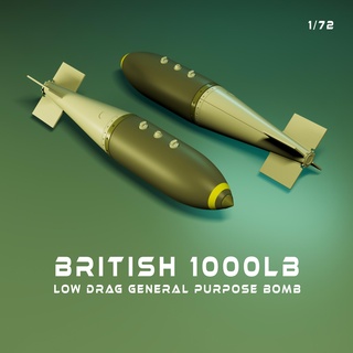 british 1000lb low drag bomb exploseve ordinance weapon modeling replica aircraft plane scale model table game britain argentine airwar war combat falklands 3d print model - Mito3D