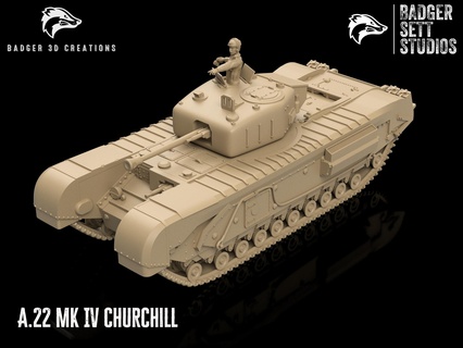 ingiliz Churchill mk iv 2 taretler destekli oyun İkinci Dünya Savaşı savaş oyunları Görüntüle diyorama detaylı tank 3d print model - Mito3D