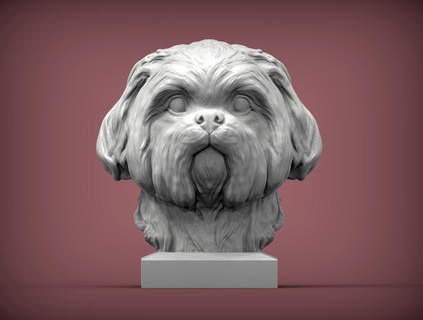 britânico shih tzu 3d impressão modelo arte shihtzu cão natureza mamífero animal escultura estatueta lembrança presente esculpir fracasso 3d print model - Mito3D