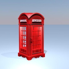 british telephone booth game miniature 3d print model - Mito3D