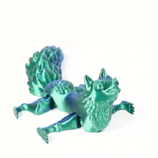 lupo print in place arte flessibile articolato Stampa posto giocattolo foresta animale 3d print model - Mito3D