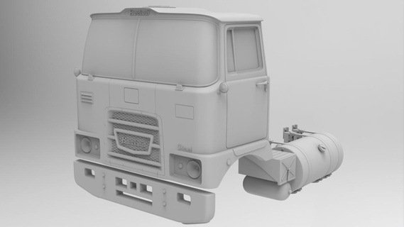 brockway 457 day cab scale 1 32 semi truck old 1-32 3dprint cabover 3d print model - Mito3D