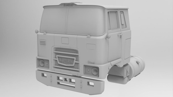 brockway 457 sleeper cab scale 1 32 semi truck old 1-32 3dprint cabover 3d print model - Mito3D