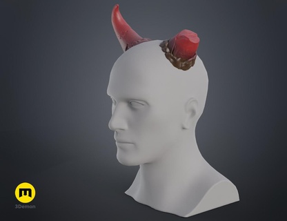 broken horns - wearable accessories Fashion demon hell helmet fantasy headpiece 3d print model - Mito3D